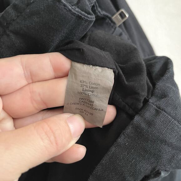 Madewell Black Moto Jacket Quilted Shoulders Asymmetrical Zip Size 2 Linen Blend - Picture 4 of 9